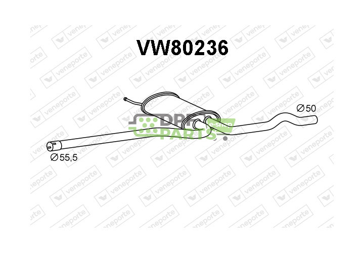 Tlumič VOLKSWAGEN - 3B0253409J 3B0253409N 