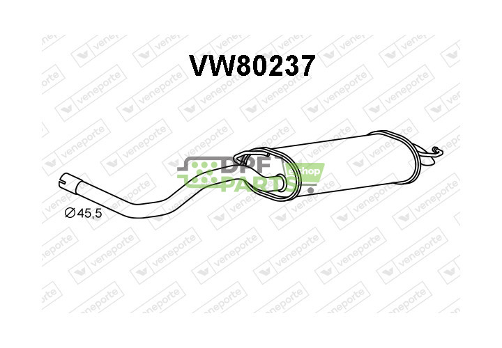 Tłumik SEAT / VOLKSWAGEN - 1J6253609AF 1J6253609AK 1J6253609AM