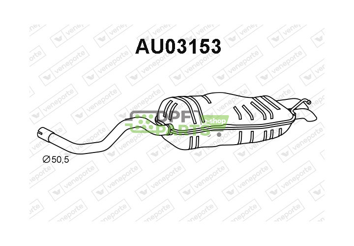 Koncový tlumič výfuku AUDI / SEAT / VOLKSWAGEN - 1J6253609AR 1J6253609CR 1J6253609F