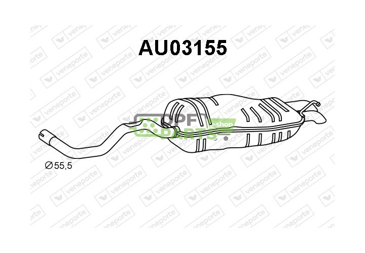 Koncový tlumič výfuku AUDI / SEAT / VOLKSWAGEN - 1J6253609AS 1J6253609BA 1J6253609BN