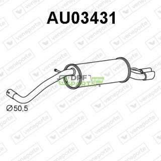 Koncový tlumič výfuku AUDI - 8X0253609E 8X0253609G 8X0253609S