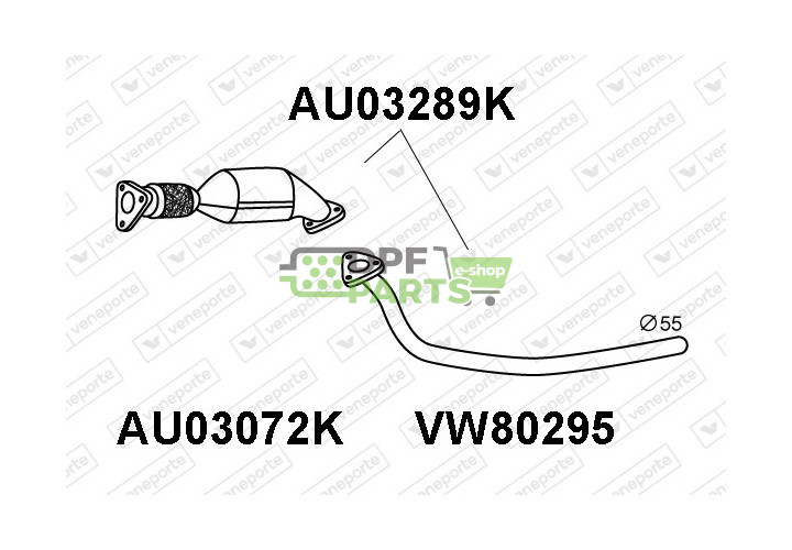 Katalyzátor AUDI / SKODA / VOLKSWAGEN - 3B0254200DX 4B0131089EX 4B0254200HX