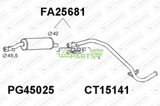 Tlumič ALFA ROMEO / CITROËN / FIAT / PEUGEOT - 1717H3 172566 172588