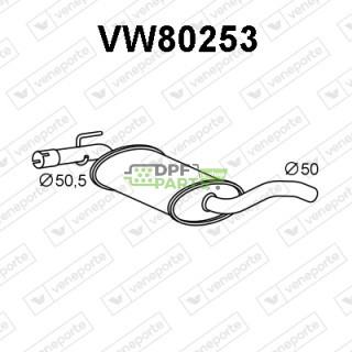 Koncový tlumič výfuku VOLKSWAGEN - 1H9253409 1H9253409A 1H9253409H