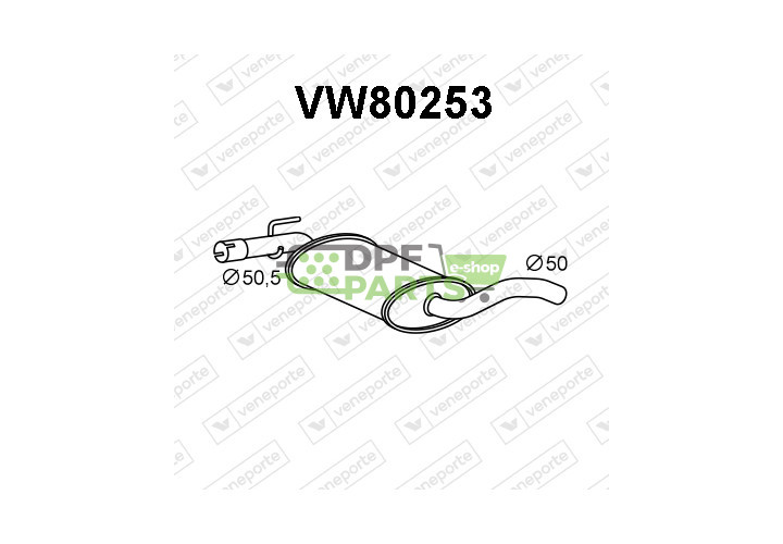 Koncový tlumič výfuku VOLKSWAGEN - 1H9253409 1H9253409A 1H9253409H