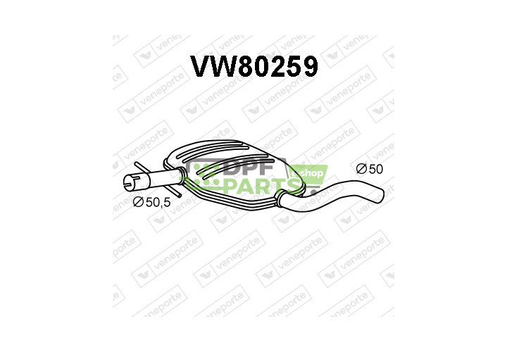 Koncový tlumič výfuku VOLKSWAGEN - 1H9253409B 1H9253409D 1H9253409F
