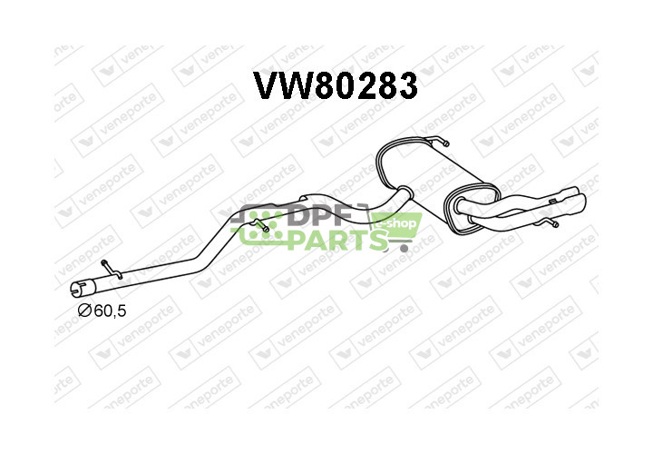 Koncový tlumič výfuku VOLKSWAGEN - 5N0253181N 5N0253609AE 5N0253609AS