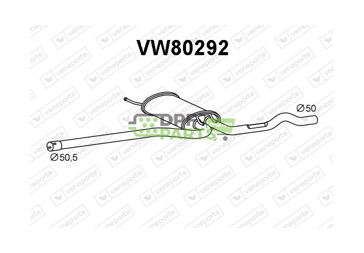 Koncový tlumič výfuku VOLKSWAGEN - 3B0253409 3B0253409B