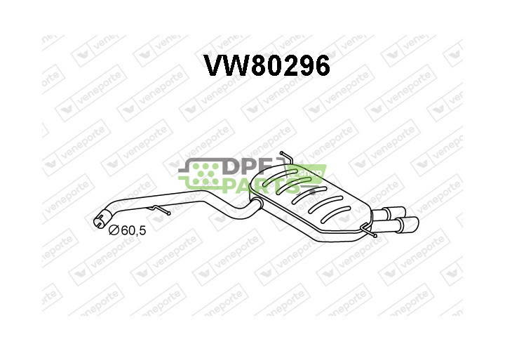 Koncový tlumič výfuku VOLKSWAGEN - 5N0253609AF 5N0253609AH 5N0253609D