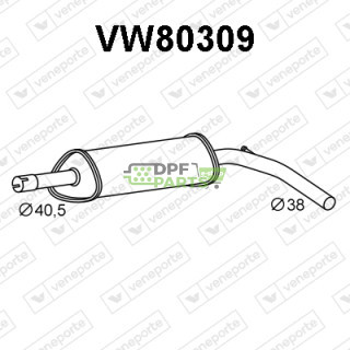 Koncový tlumič výfuku SEAT / SKODA / VOLKSWAGEN - 1S0253409 1S0253409AD 1S0253409AG