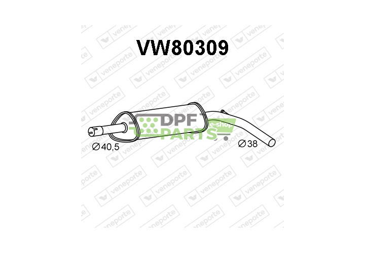 Tłumik SEAT / SKODA / VOLKSWAGEN - 1S0253409 1S0253409AD 1S0253409AG