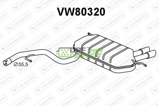 Koncový tlumič výfuku VOLKSWAGEN - 5N0253609AG 5N0253609AM 5N0253609C