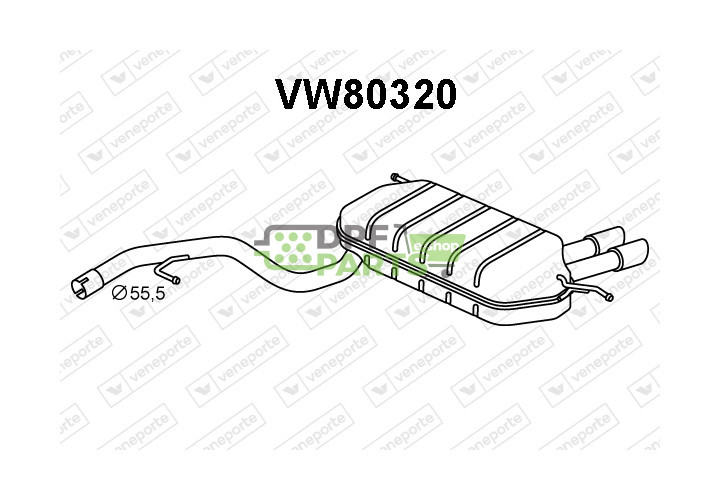 Koncový tlumič výfuku VOLKSWAGEN - 5N0253609AG 5N0253609AM 5N0253609C