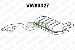 Koncový tlumič výfuku VOLKSWAGEN - 5N0253609AR 5N0253609R JZW253609EB