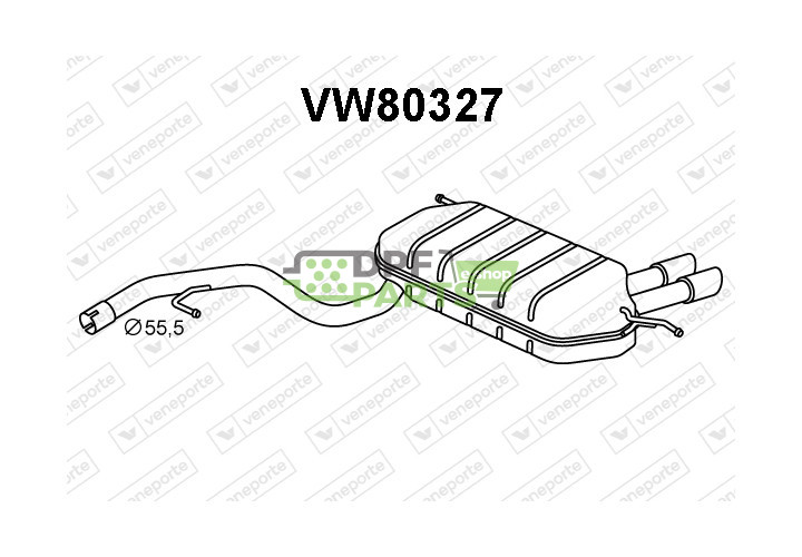 Koncový tlumič výfuku VOLKSWAGEN - 5N0253609AR 5N0253609R JZW253609EB