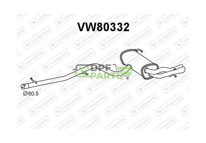 Koncový tlumič výfuku VOLKSWAGEN - 5N0253181AL 5N0253609Q JZW253609DT