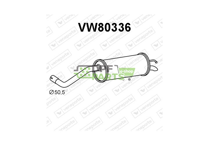 Koncový tlumič výfuku SEAT / SKODA / VOLKSWAGEN - 6Q6253609CA 6R6253609AN JZW253609DL