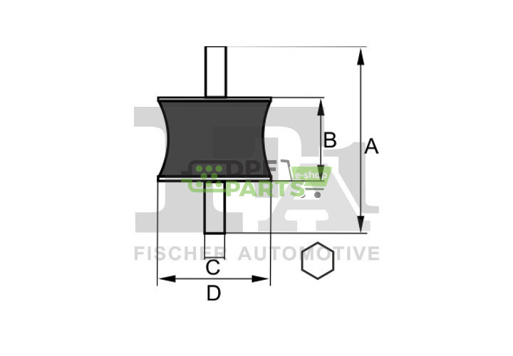 Citroen wieszak gumowy EPDM - 233-714 F1