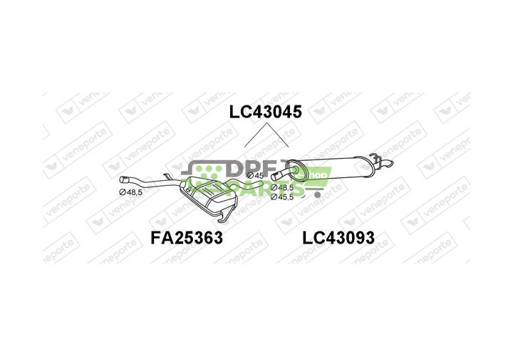 Tlumič LANCIA - 7672043 7674576 7704067