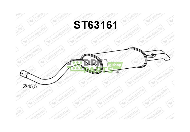 Tłumik SEAT / SKODA / VOLKSWAGEN - 1J5253609BJ 1J5253609C 
