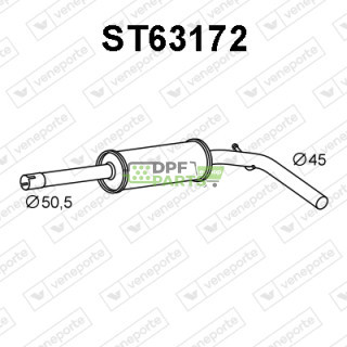 Tłumik VOLKSWAGEN - 6X0253209B 6X0253209F 6X0253209H