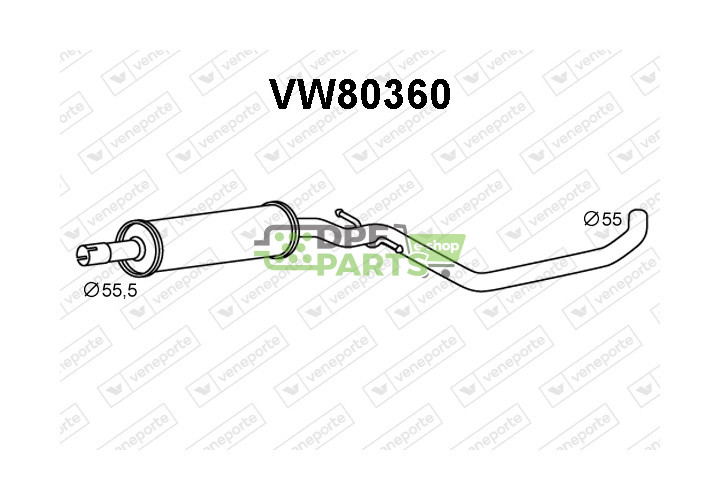 Tłumik VOLKSWAGEN - 1T0253209C 1T0253209D 1T0253209P