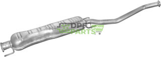 Tłumik środkowy Opel Vectra B 2.0Di 16V TD 11/96-04/00, Polmo 17.300 A, OE 24422460 58 52 897 8 52 393 90500117
