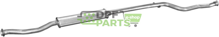 Střední tlumič Citroen Saxo 1.6i  00- 1.5D 96-97 Peugeot 106 1.5D 94-96, Polmo 04.300 A, OE 1717.68 1717.79 1728.97