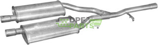 Střední tlumič Ford Taunus 76-83 2.0/2.3 (dvojitý), Polmo 08.383 A, OE 1595861 6046033