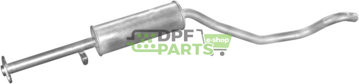 Střední tlumič Opel Vectra 1.7D HB/SDN 88-92, Polmo 17.277 A, OE 852878 852902 90322088 90409290