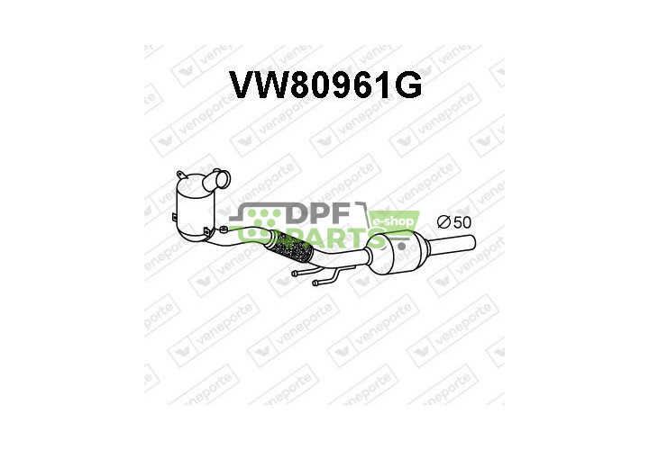 Filtr pevných částic DPF VW POLO VI/TAIGO/T-CROSS/ AUDI A1/SEAT ARONA/IBIZA V/ SKODA FABIA IV/KAMIQ - 1.0TSi/TFSi - 2Q0254503