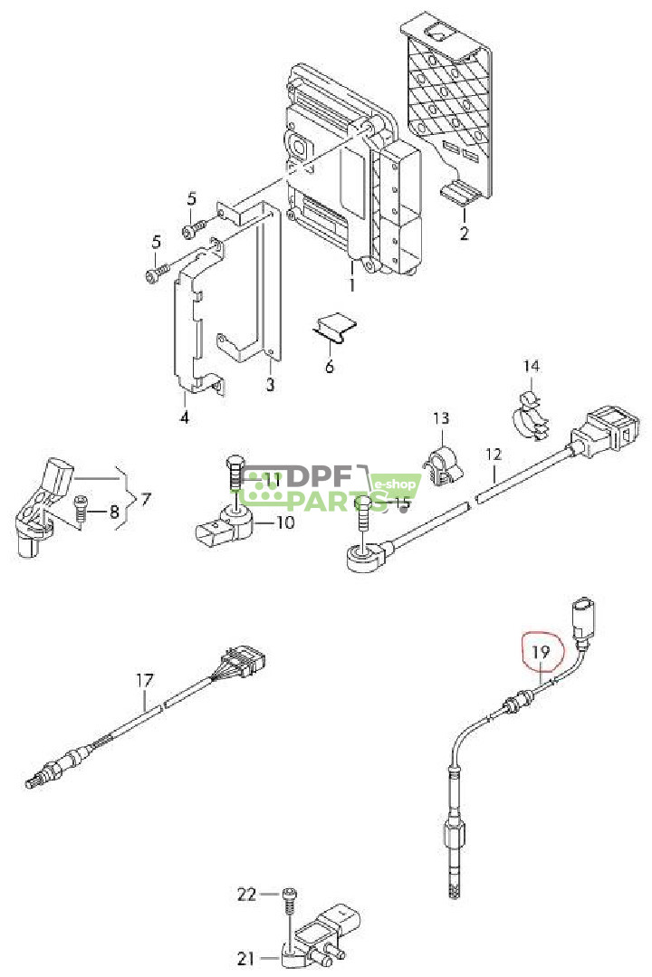 Czujnik temperatury spalin oryginał Audi 