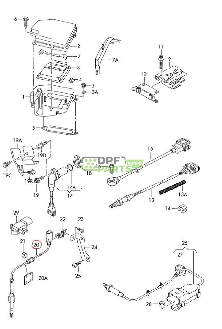 Czujnik temperatury spalin oryginał  Audi 