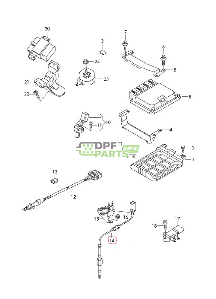 Czujnik temperatury spalin oryginał  Audi 