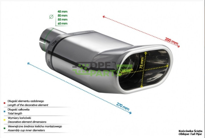 Końcówka / Końcówka Ulter pojedyncza Ø80