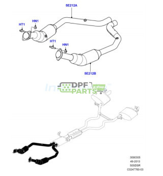 Katalizator Land Rover sport 5,0 V8 SVR 550 KM - lewy