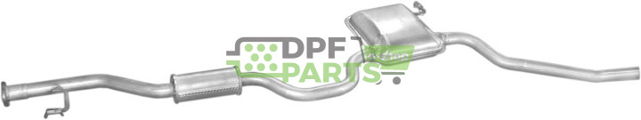 Střední tlumič výfuku Ford Sierra 85-92 1.8/2.0, Polmo 08.55 A, OE 1643406 5020695 6162050