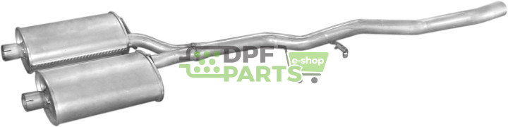 Střední tlumič výfuku Ford Granada 77-85 V6, Polmo 08.60 A, OE 1583382 1588359 5018617 5019293 6058189 6079808 6100907