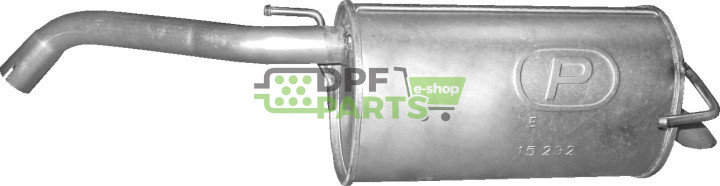 Koncový tlumič výfuku Nissan Micra 1.2i 16V / 1.4i 16V, Polmo 15.232 A, OE 20100AY10A 20100AY10B