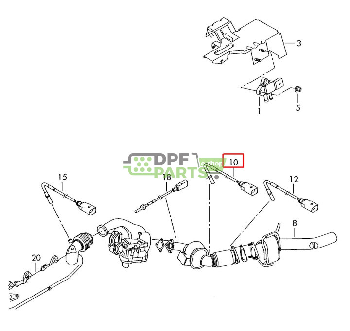 Czujnik temperatury spalin oryginał VW