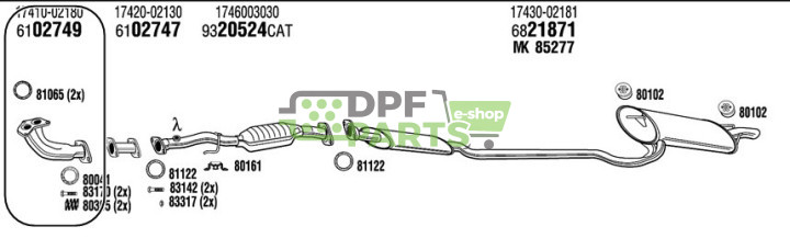 Rura środkowa Toyota - 17420-02130