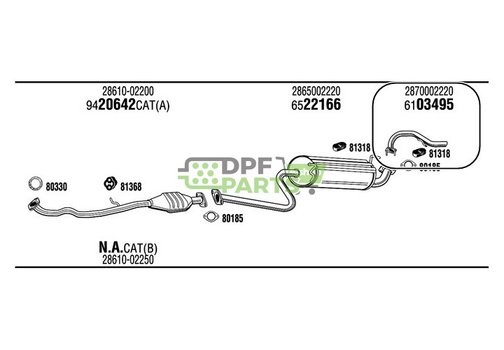 Rura wylotowa Hyundai - 2870002220