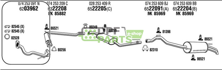 Rura kolektorowa Volkswagen - 074 253 091 N