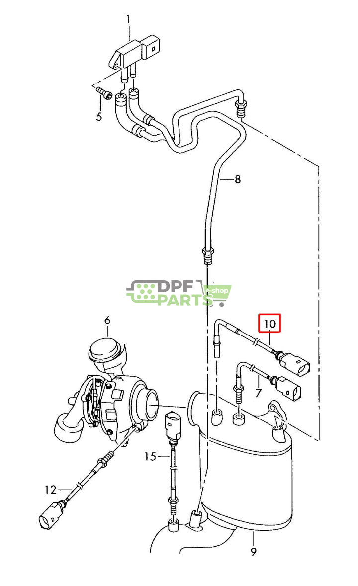 Czujnik temperatury spalin oryginał VOLKSWAGEN, AUDI, SKODA, SEAT