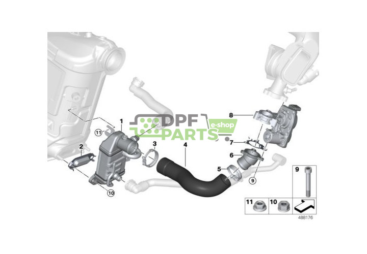 Chłodnica spalin niskiej temperatury BMW - X1 16d , Cooper D B37B - 11718576809