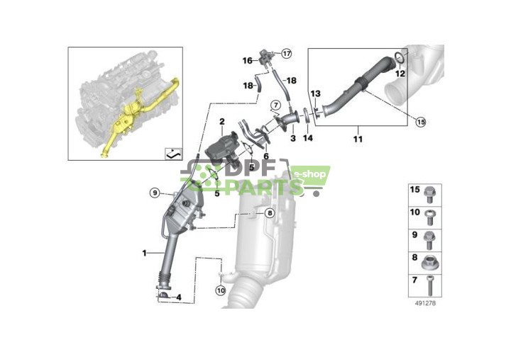 Chłodnica spalin niskiej temperatury BMW - X1 16d , Cooper D B37B - 11718576809