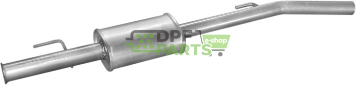 Střední tlumič výfuku Renault Clio II 1.4i -16V 1.6i -16V 00 - 05, Polmo 21.291 A, OE 7700421018