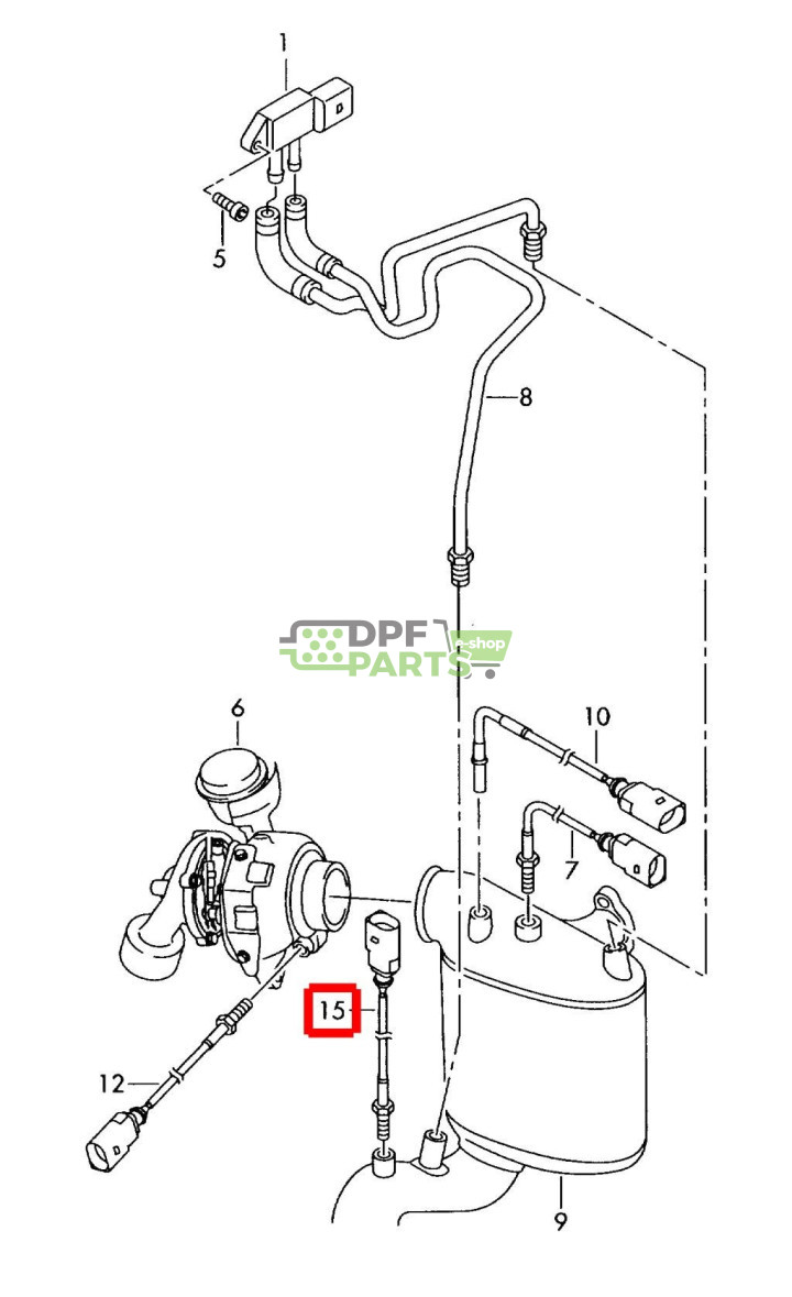 Czujnik temperatury spalin oryginał VW Transporter