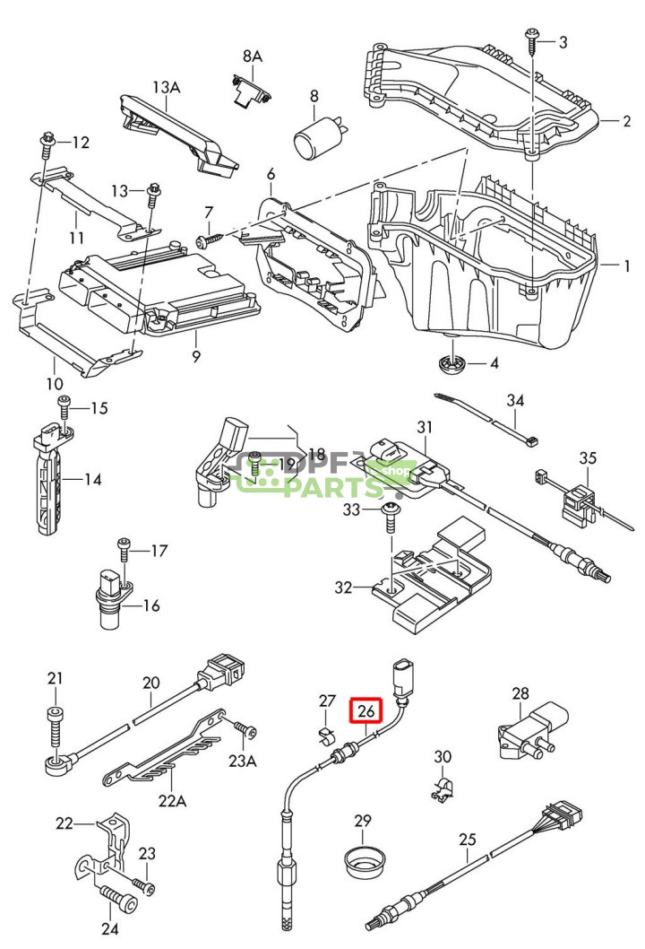 Czujnik temperatury spalin oryginał Audi