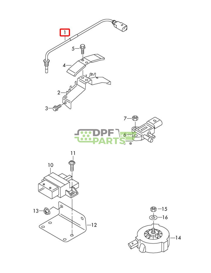 Czujnik temperatury spalin oryginał AUDI